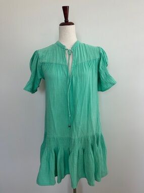 Oliphant Green Drop Waist Mini Dress Size Small